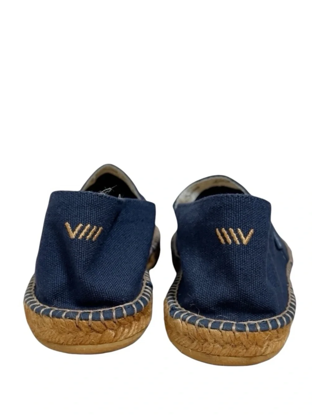 Viscata Barcelona Womens Espadrille Flats Size 11 Navy Canvas Slip On Shoes New